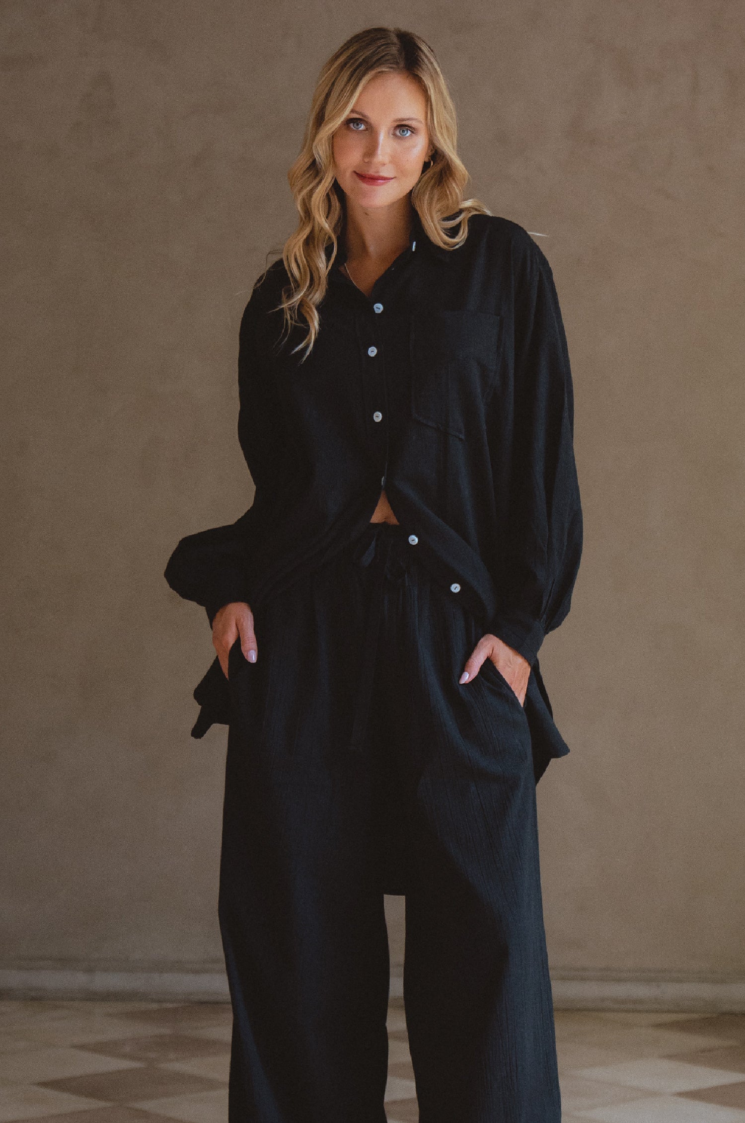 Calin Long Sleeve Oversized Shirt (Sale)