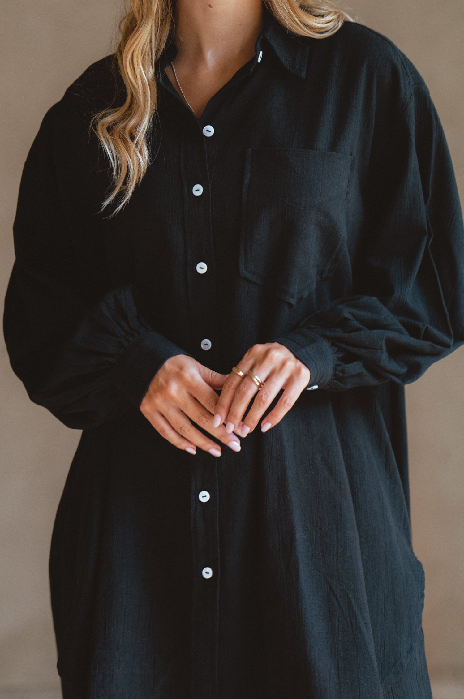 Calin Long Sleeve Oversized Shirt (Sale)